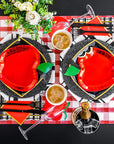 Black Gingham Plates - Large