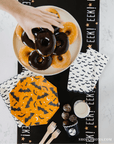 Bat Pattern Scalloped Square Plates - Large