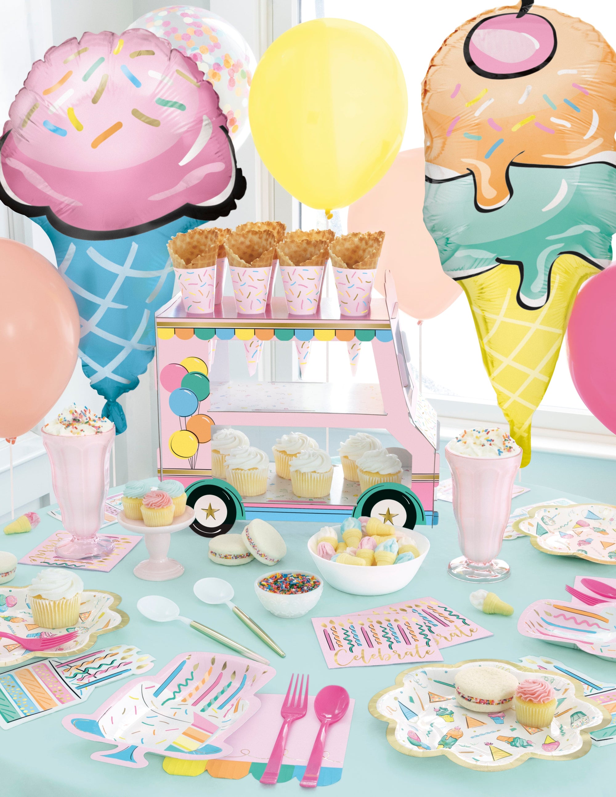 Stand de friandises et de bonbons pour camion de crème glacée