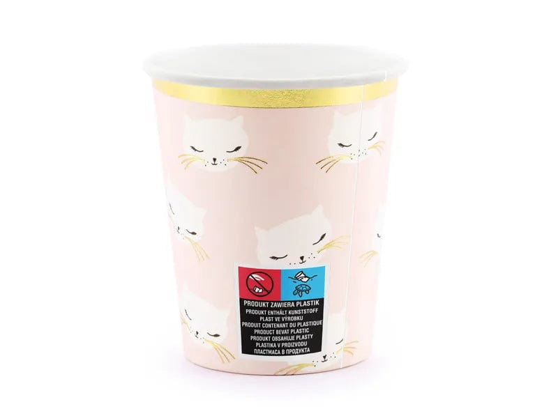 Pink and White Cat Cups