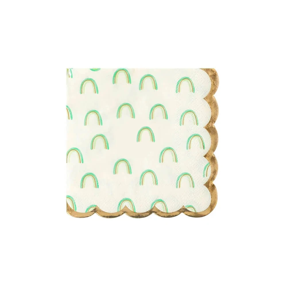 Lucky Rainbow St Patrick's Day Scalloped Napkins