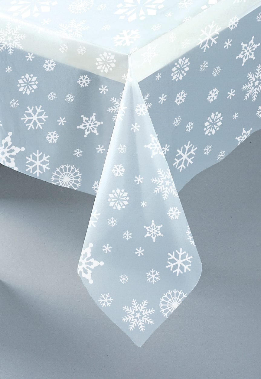 Nappe de table en plastique transparent flocon de neige