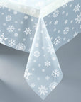 Nappe de table en plastique transparent flocon de neige