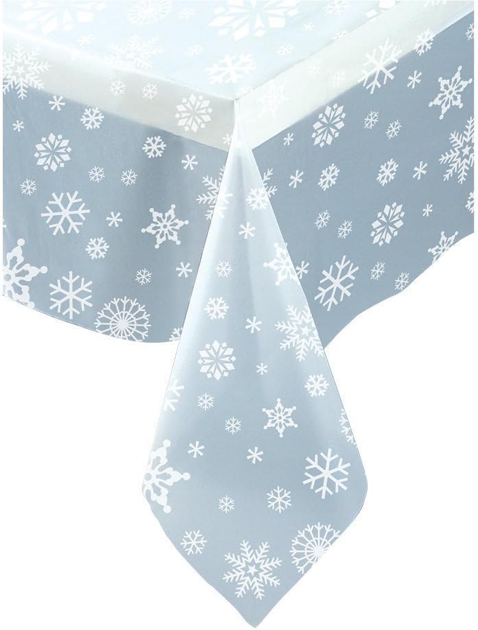 Nappe de table en plastique transparent flocon de neige