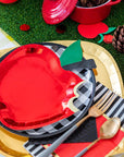 Black Gingham Plates - Large