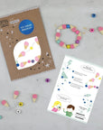 Cotton Twist ice cream bracelet beading kit with colourful beads, instructions, and craft supplies - perfect party favour, stocking stuffer, and kids DIY jewelry making activity for birthdays and gifts