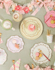 Meri Meri Laduree floral party plates - vintage tea party tableware with gold rim details