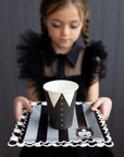 Wednesday Striped Scalloped Square Plates