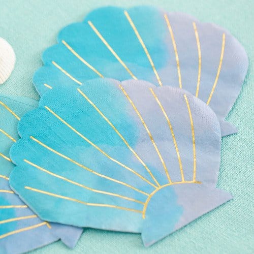 Serviettes en coquillage irisé