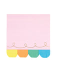 Scalloped Rainbow Fringe Napkins - Large