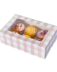 Cajas para cupcakes de cuadros rosas