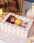 Cajas para cupcakes de cuadros rosas