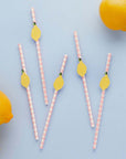 Pajitas de papel de limonada rosa