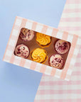 Cajas para cupcakes de cuadros rosas