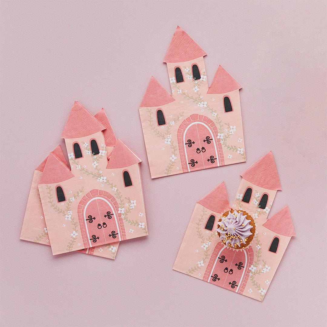 Serviettes en papier Château floral rose