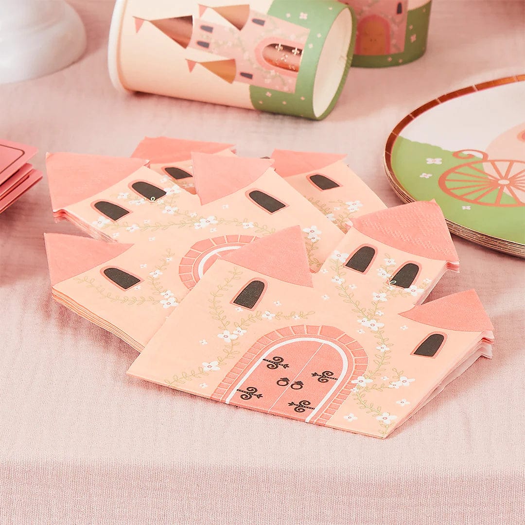 Serviettes en papier Château floral rose