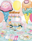 La vida es dulce pancarta con globos de helado