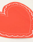 Servilletas de corazón de encaje rosa y rojo
