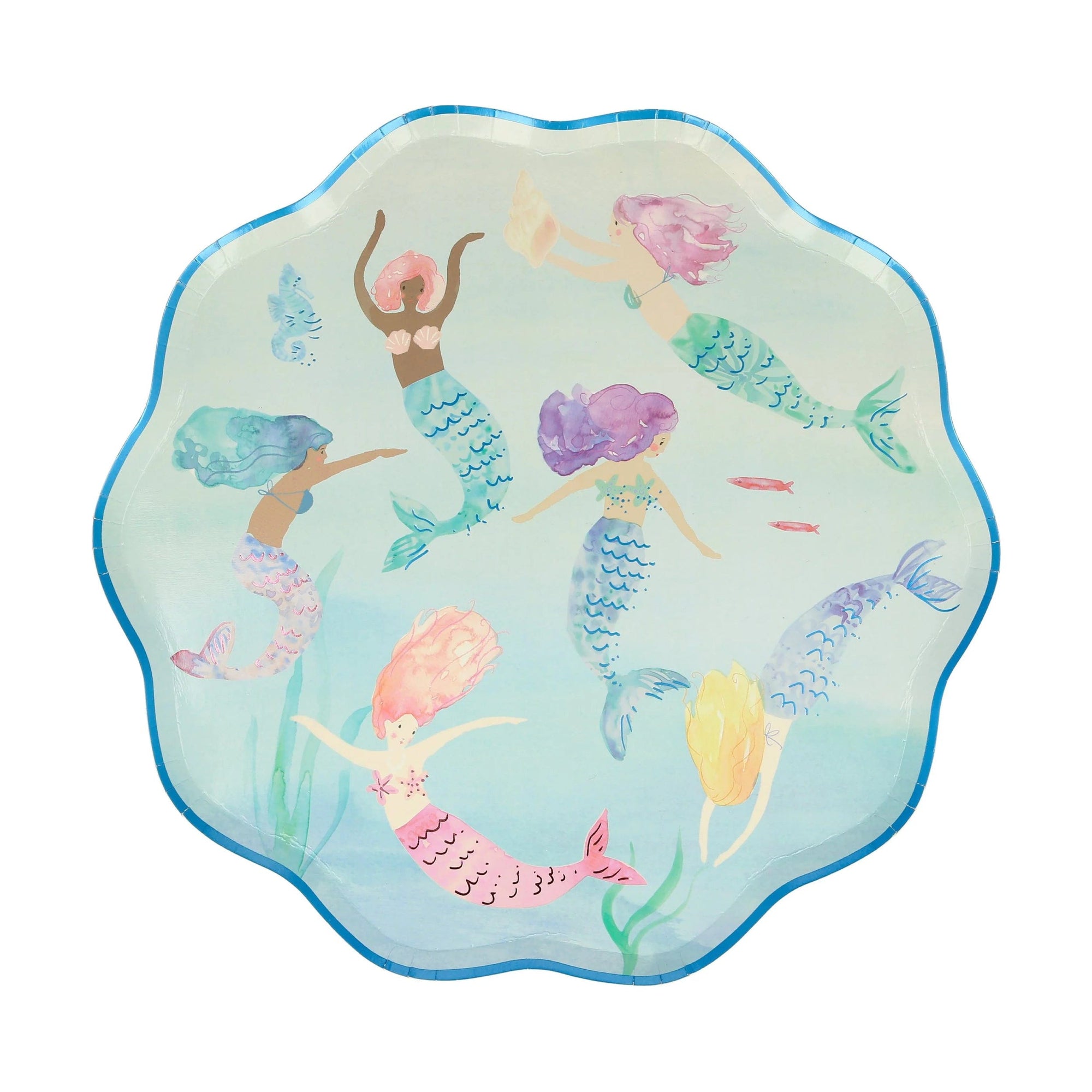 Scalloped Mermaid Plates - Large