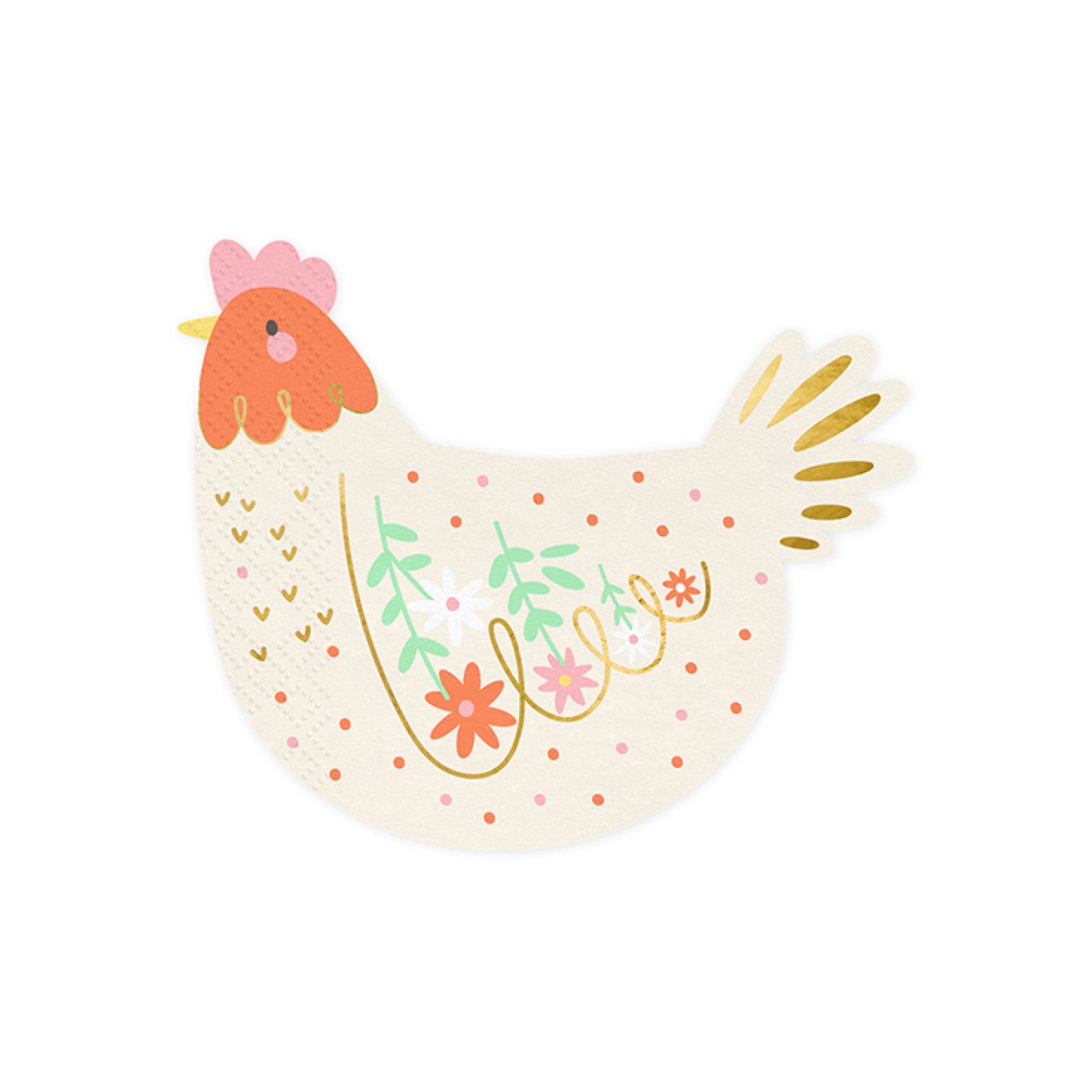 Serviettes en papier poule mouchetée