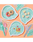 Bright Monstera Leaf Plates - Small