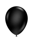 Black tuftex latex balloon on a white background