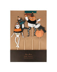Tazas retro de bruja, gato negro, Jack O'Lantern y esqueleto