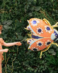 Large ladybug party balloon - whimsical insect themed birthday decorations for garden parties