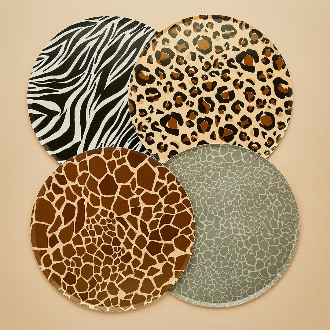 Assiettes circulaires à imprimé animal - Grandes