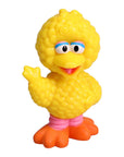 Sesame Street Big Bird party favour toy, alternate angle showing full body, yellow feathers, pink leg bands, and orange feet