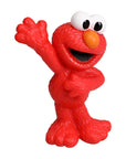 Sesame Street Elmo mini figurine alternate angle, full body red monster waving with arm raised high and wide smile