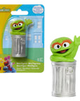 Sesame Street Oscar the Grouch mini figurine on official illustrated blister card packaging