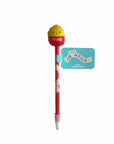 Squishmallows Floyd the French Fry squishy topper pen with red barrel and Squishmallows logo; novelty ballpoint party favour for kids