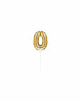 Gold Mini Balloon Number Cake Topper - 0