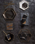 Assiettes Déco Noir Gold - Petites
