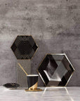 Assiettes Déco Noir Gold - Petites