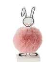 Figura de conejito rosa con pompones - Frente