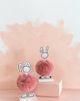 Figurine Lapin Pom Pom Rose - Profil