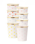 Tazas de corazón de paleta de fiesta