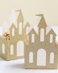 Gold Glitter Castle Favour Boxes
