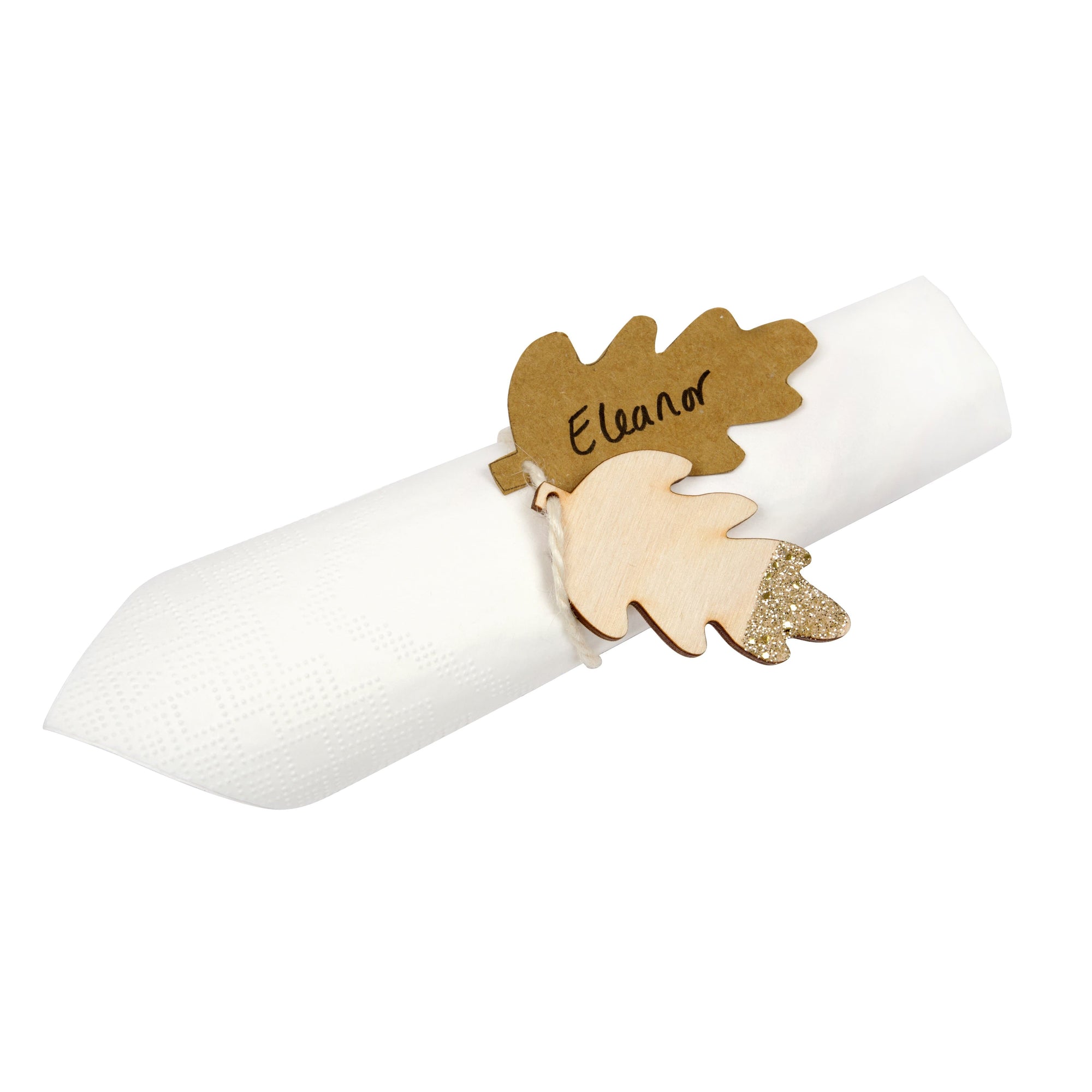 Attaches de serviette à étiquette de lieu de feuille de trempette scintillante