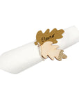Glitter Dip Leaf Place Tag Napkin Ties