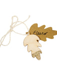 Glitter Dip Leaf Place Tag Napkin Ties