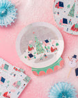 Sparkling Snowglobe Plates