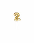 Gold Mini Balloon Number Cake Topper - 2