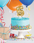 Adorno para tarta con número de mini globo dorado - 5