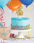 Adorno para tarta con número de mini globo dorado - 6