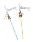 Pastel Hooray Tassel Paper Straws