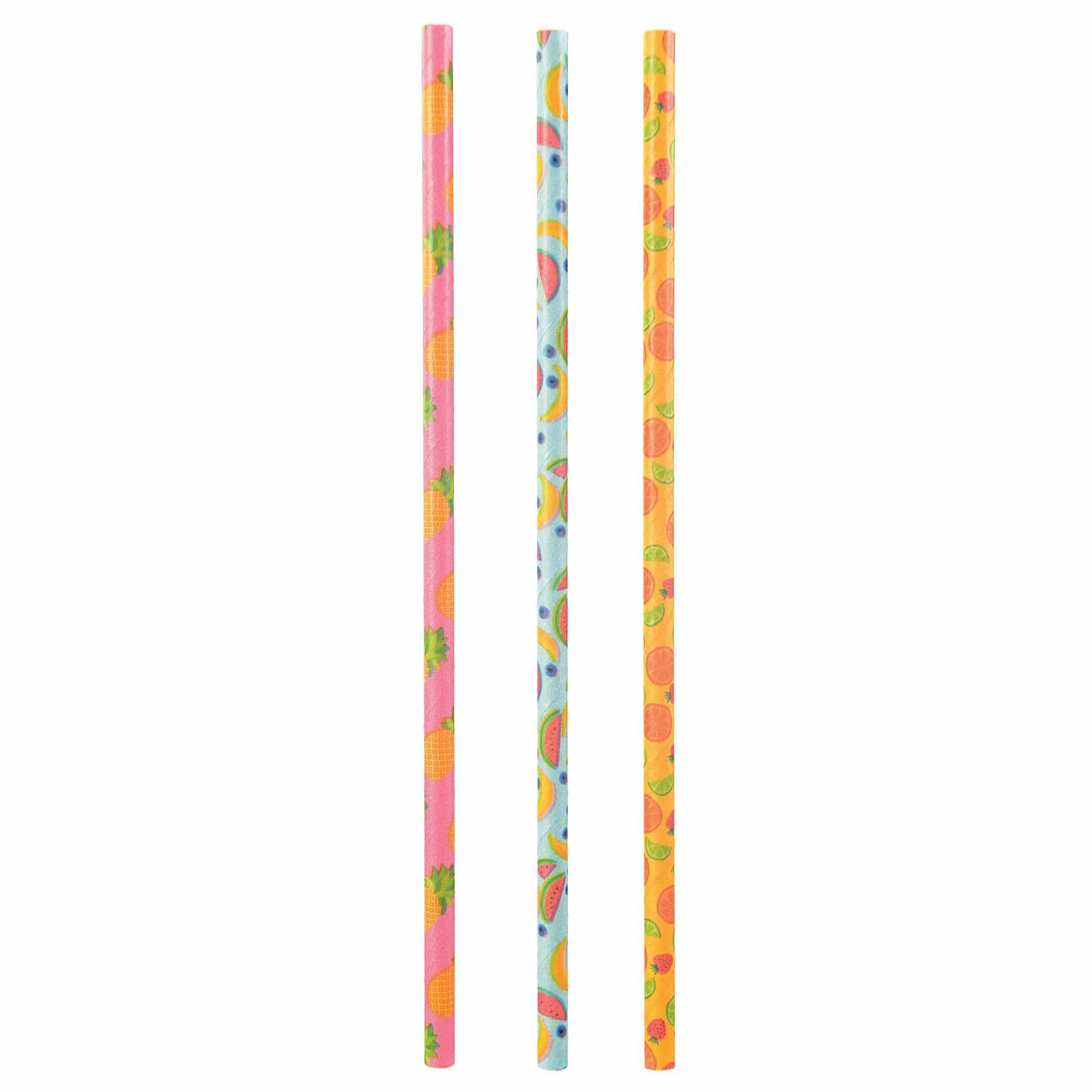 Tropical Fruit Paper Straws