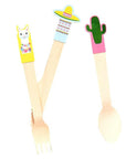 Llama Cactus Wooden Cutlery